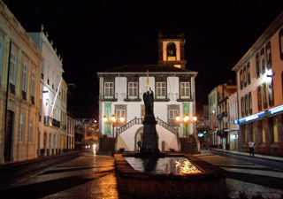Ponta Delgada City Hall night scene