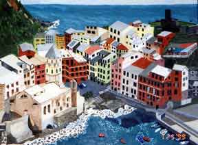 Vernazza painting by Don Freedman