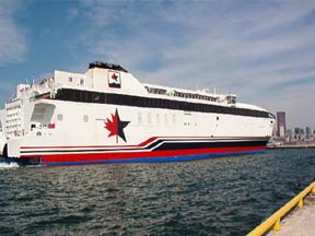 The Spirit of Ontario ferry arriving in Toronto