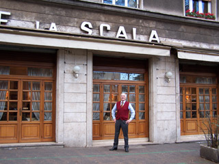 Fabio proud owner of La Scala Ristorante in Parioli