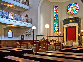 Main sanctuary of the synagogue in Genova