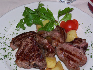 Lamb chops at Taverna Rossini in Parioli
