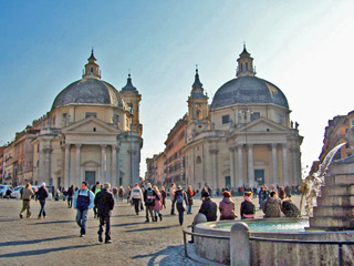 Pazza del Popolo Churches - S. Maria Miracoli and S. Maria Montesanto