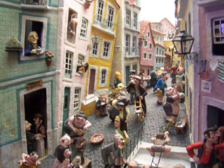 Alfama district of Lisbon, Portugal, as depicted in the Fado and Guitar Museum.