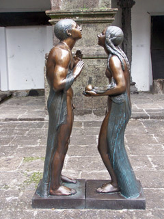 Adam & Eve, a bronze sculpture by Canto da Maia